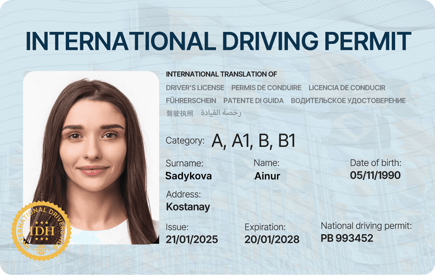 IDH переведенная id карта